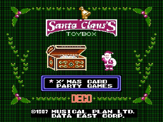 Santa Claus no Takarabako title screen for Famicom Disk System
